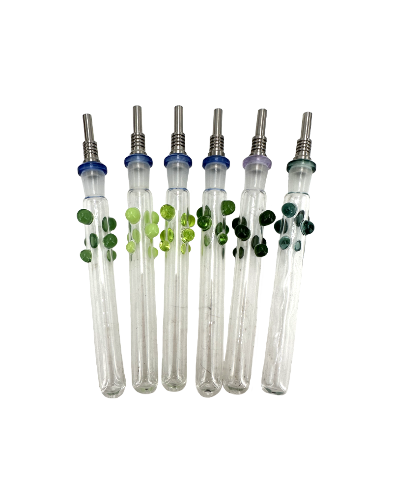 5" Glassex Deluxe Green Tone Color Dots Nectar Collector