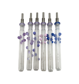 5" Glassex Deluxe Purple, Pink, Blue Tone Color Dot Nectar Collector