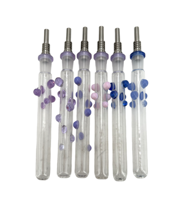Glassex 5" Glassex Deluxe Purple, Pink, Blue Tone Color Dot Nectar Collector