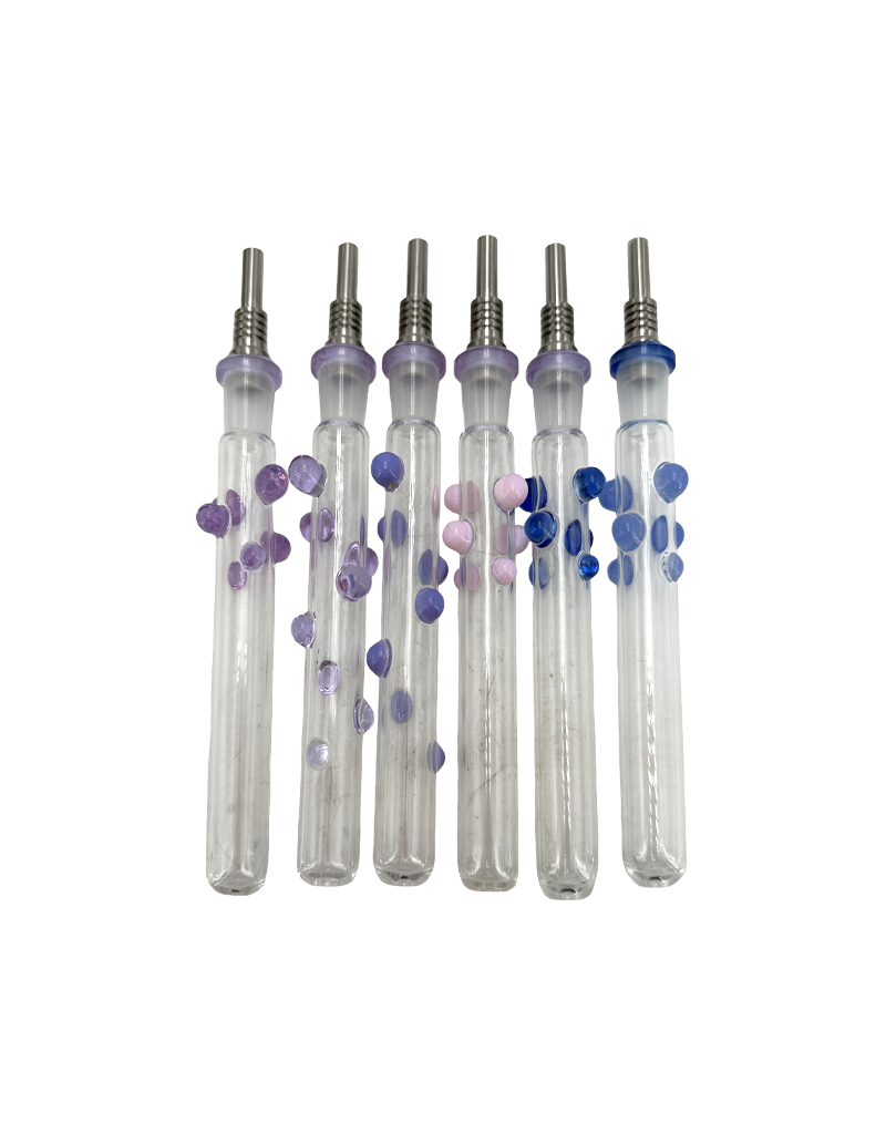 5" Glassex Deluxe Purple, Pink, Blue Tone Color Dot Nectar Collector