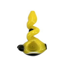 4.5" Ross Full Color Marble Trap Hand Pipe Yellow