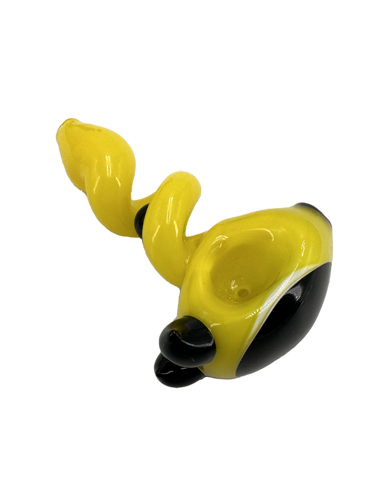 4.5" Ross Full Color Marble Trap Hand Pipe Yellow