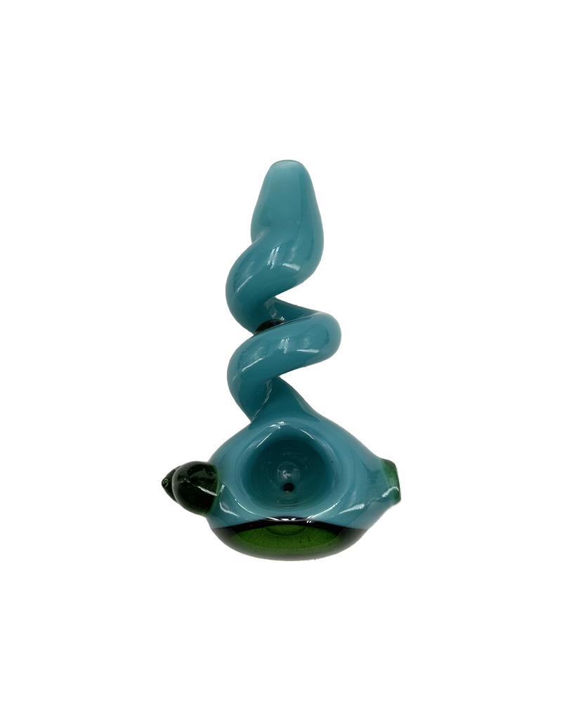 4.5" Ross Full Color Marble Trap Hand Pipe Turquoise