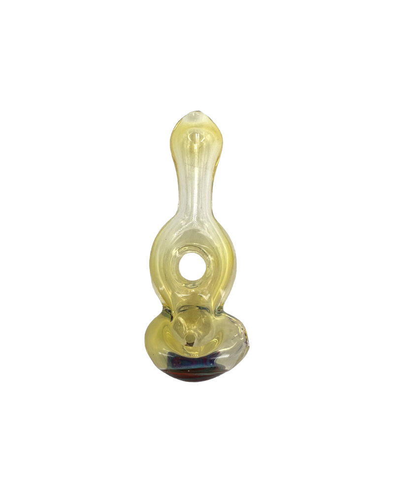 4" VEG Silver Fumed Donut and Linework Cap Hand Pipe