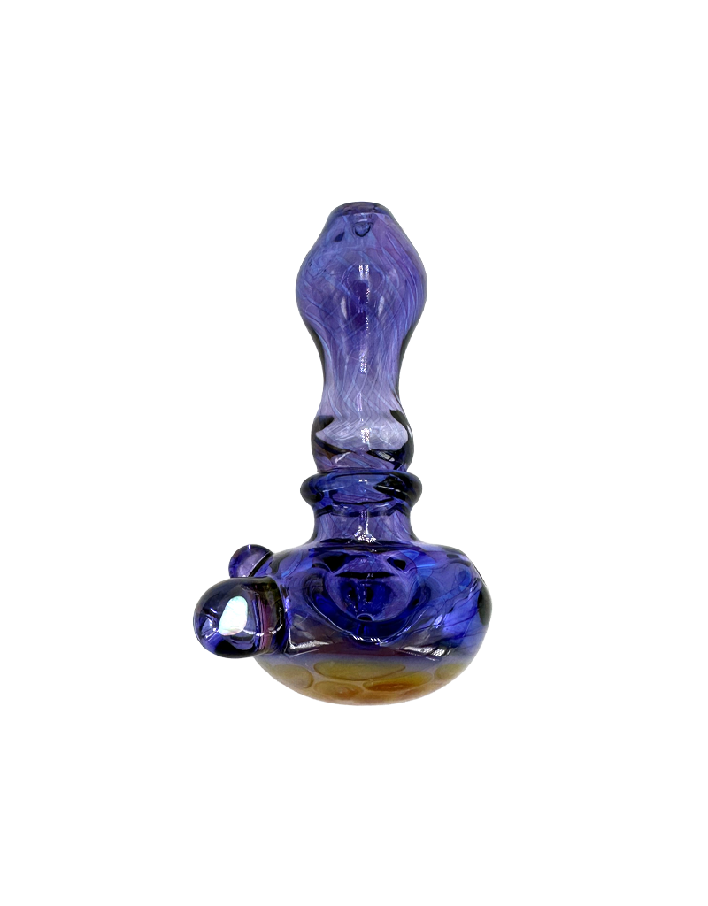 4" Rowland Midnight Honey Comb Cap Opal Bead Hand Pipe