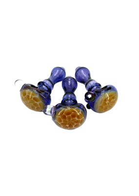 4" Rowland Midnight Honey Comb Cap Opal Bead Hand Pipe