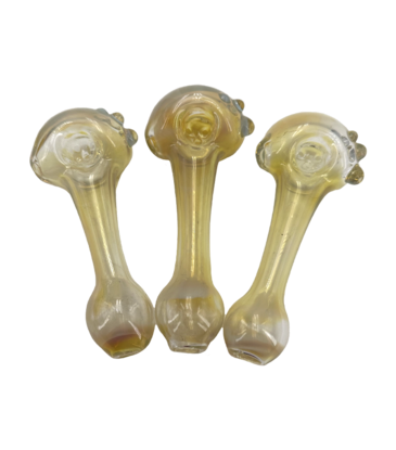Drew Glass 4" Drew Silver Fumed 3 Hole Hand Pipe