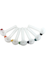 3.25" Import Killer White Hand Pipe With Color Accent