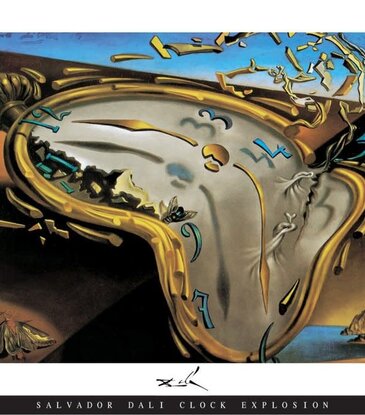 Dali - Clock Explosion Poster 36"x24"