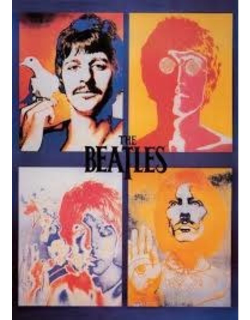 The Beatles - 4 Faces Psychedelic Poster 24"x36"