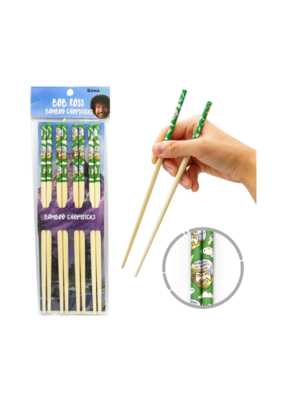 Bob Ross Bamboo Chopsticks 4 Pack