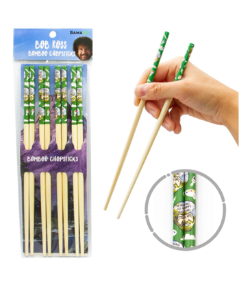 NMR Brands Bob Ross Bamboo Chopsticks 4 Pack