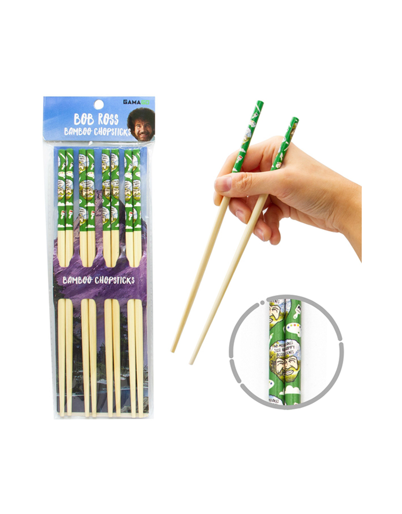 Bob Ross Bamboo Chopsticks 4 Pack