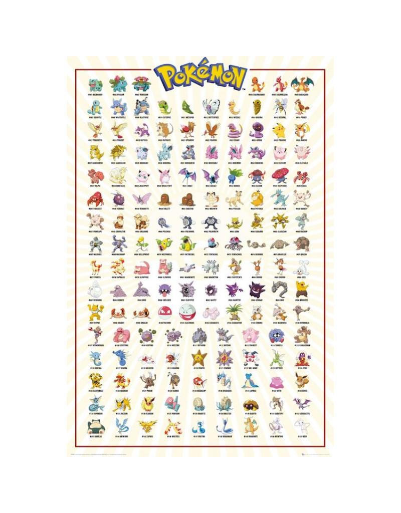 Pokemon - Kanto 151 Original Poster 24"x36"