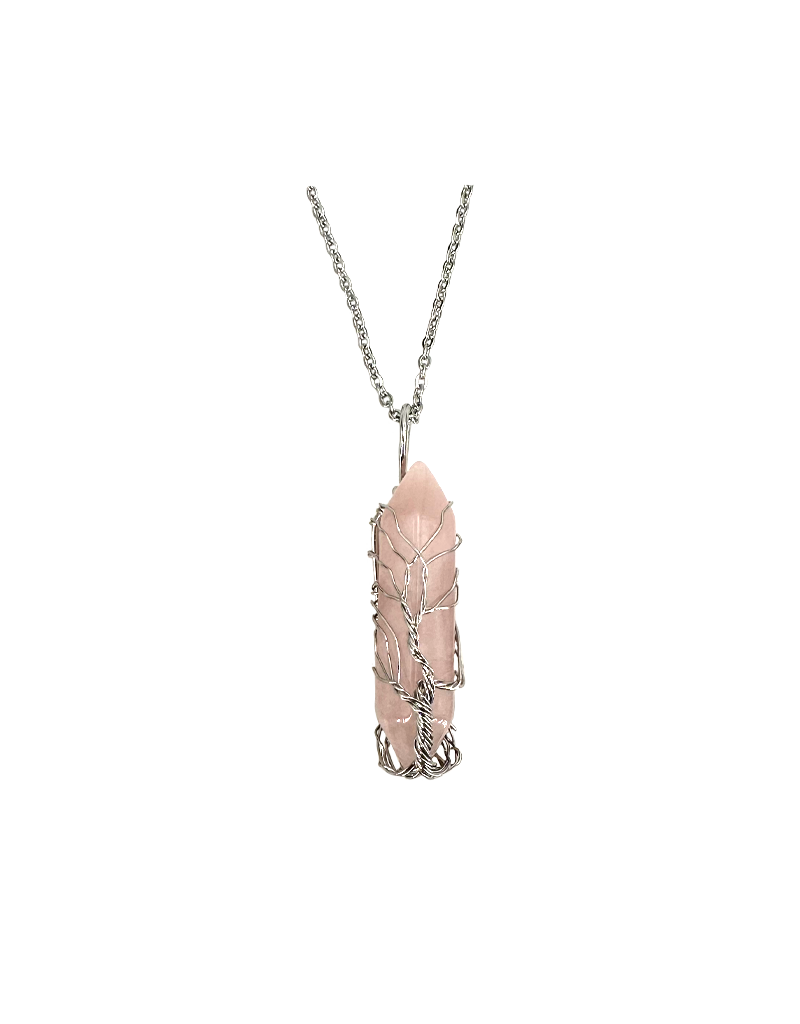 Rose Quartz Tree of Life Necklace