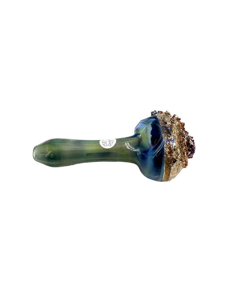 4.5" Bubsy Glass Bismuth Electroplated Fumed Hand Pipe