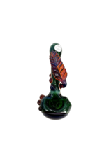 4.5" Squanchy Glass Sculpted Leaf Frit Hand Pipe