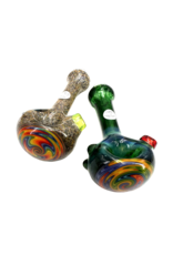 4.5" DankyBeard Glass Wig Wag Cap Frit Hand Pipe