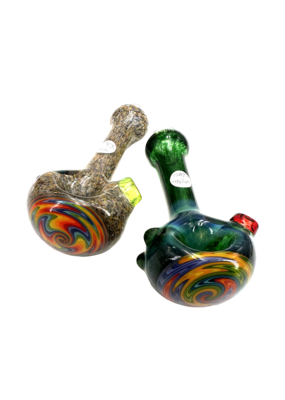 4.5" DankyBeard Glass Wig Wag Cap Frit Hand Pipe