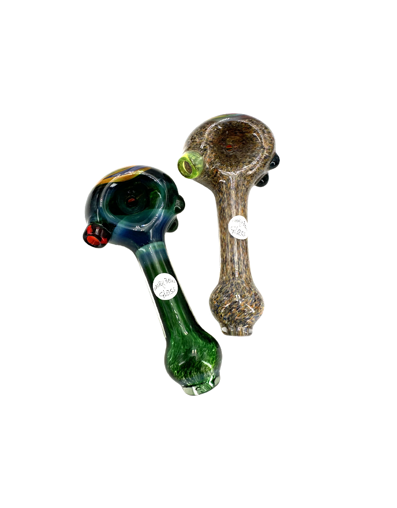 4.5" DankyBeard Glass Wig Wag Cap Frit Hand Pipe