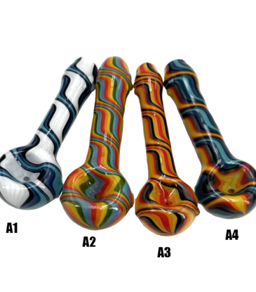 4" Hippie Hook Up Half Back Marty Glass Pipe