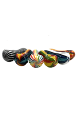 3.5" Hippie Hook Up Multi-Color Lined  Marty Hand Pipe