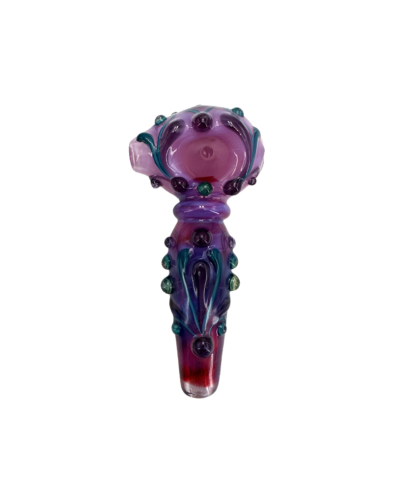 5" Lyric Fancy Pants Floral Design Hand Pipe Deep Magenta