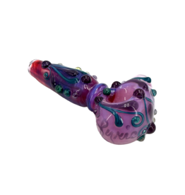 5" Lyric Fancy Pants Floral Design Hand Pipe Deep Magenta