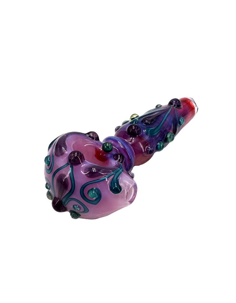 5" Lyric Fancy Pants Floral Design Hand Pipe Deep Magenta