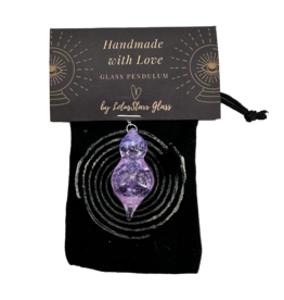 Lotus Star Glass Pendulum Pendant Lavender