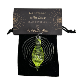 Lotus Star Glass Pendulum Pendant Green Lizard