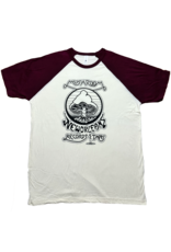 Mushroom Vintage Logo Raglan T-shirt Natural and Maroon