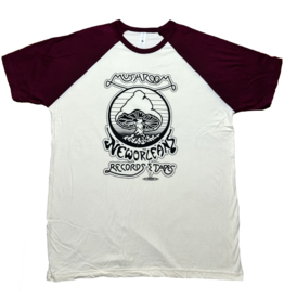 Mushroom Vintage Logo Raglan T-shirt Natural and Maroon