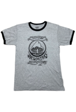 Mushroom Vintage Ringer T-Shirt Grey and Black