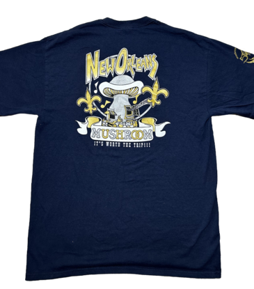 Mushroom Mushroom Fleur De Lis T-Shirt Navy Blue