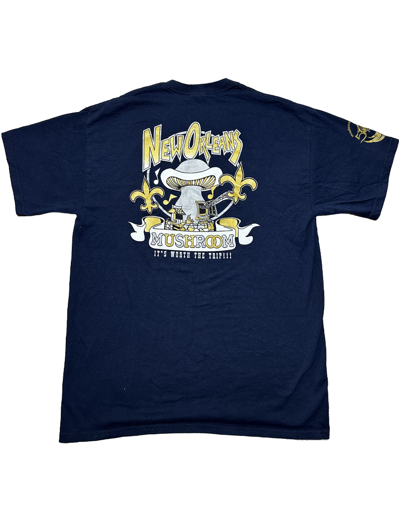 Mushroom Fleur De Lis T-Shirt Navy Blue