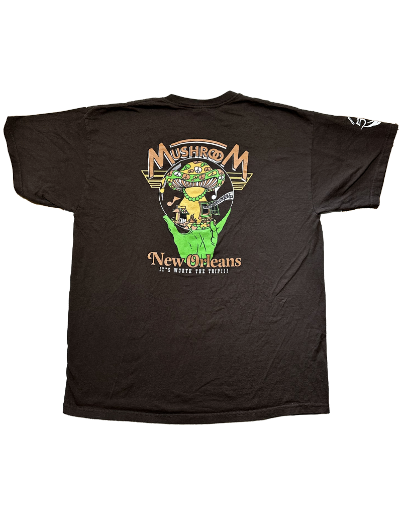 Mushroom Hand Of Peace Ultra Cotton T-Shirt Brown