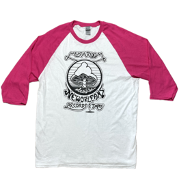 Mushroom Vintage Logo T-Shirt Raglan White and Pink