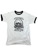 Mushroom Vintage Ringer T-Shirt White and Black
