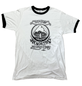 Mushroom Vintage Ringer T-Shirt White and Black