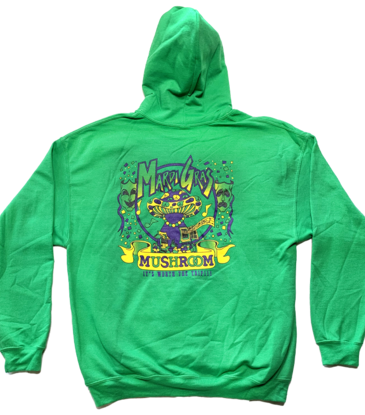 Mushroom Mushroom Mardi Gras Zip-Up Hoodie Green