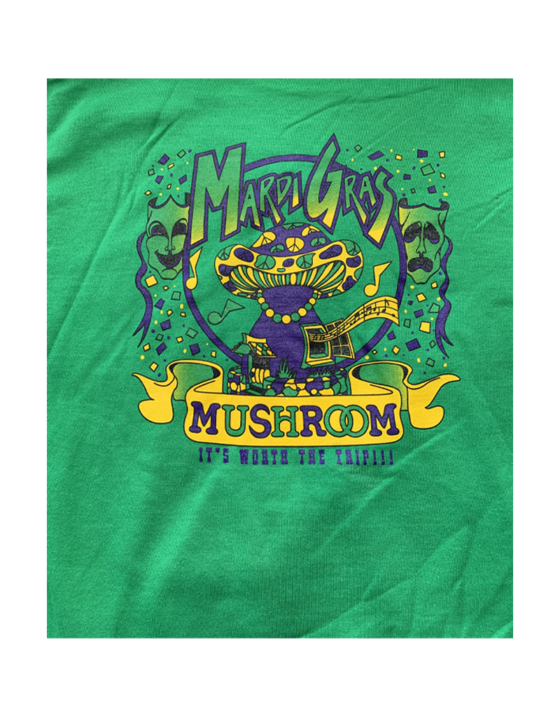 Mushroom Mardi Gras Pullover Hoodie Green