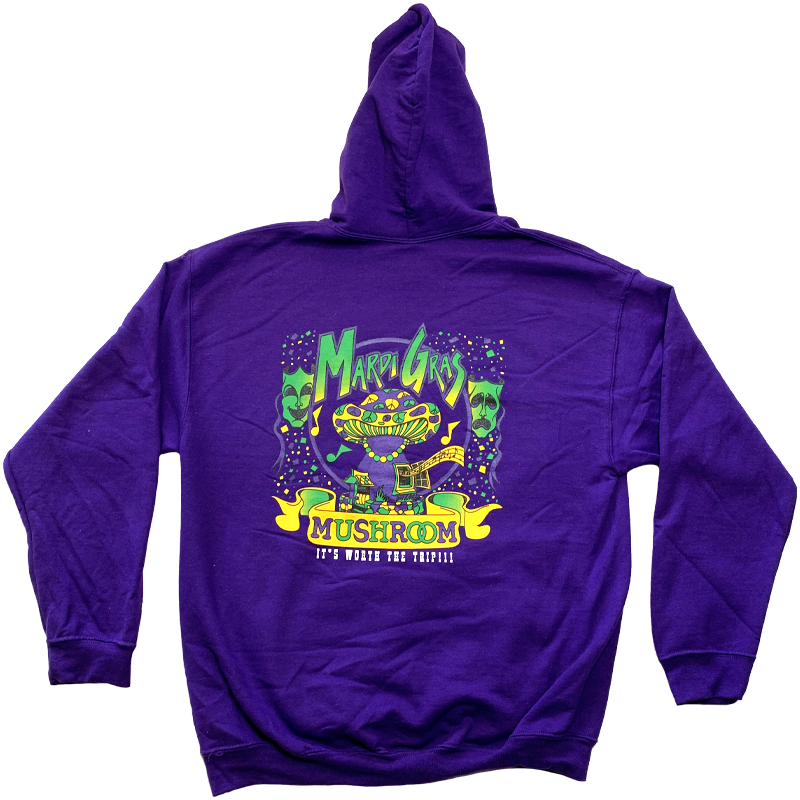 mardi gras zip up hoodie