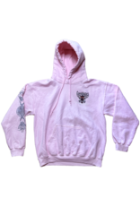 Mushroom Metal Logo Pullover Hoodie  Pink