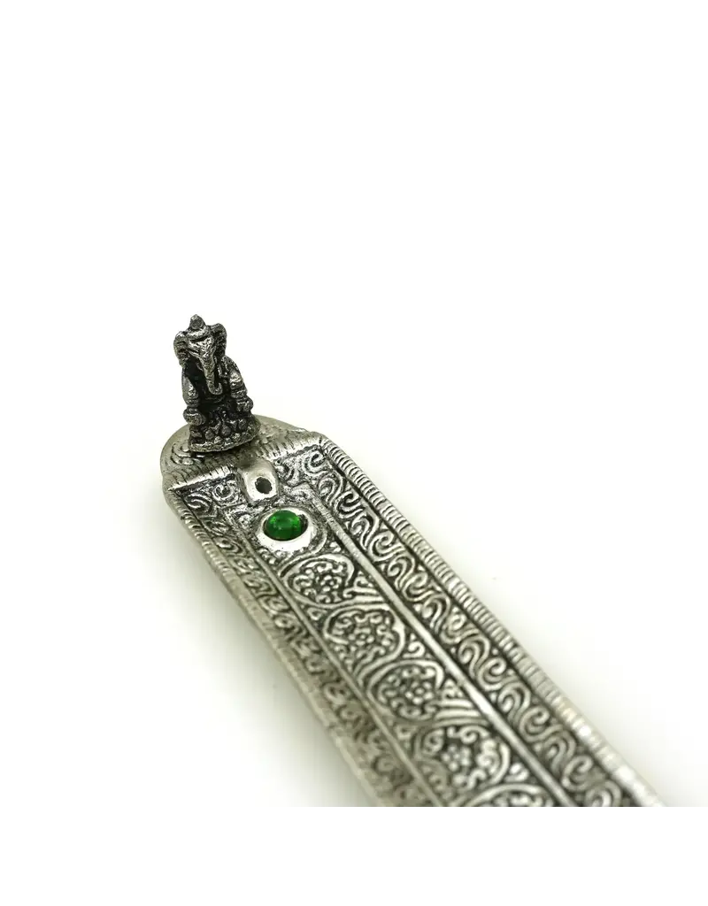 Ornate Metal Ganesh Rectangle Incense Burner
