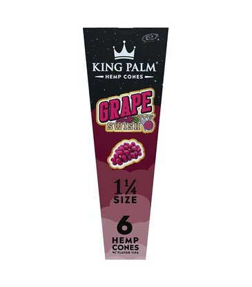 King Palm King Palm Hemp 1 1/4 Flavored Cones Grape Swish