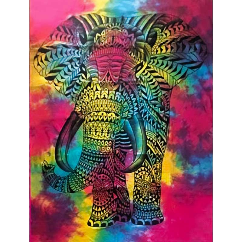 Festive Elephant Tapestry Mushroom New Orleans