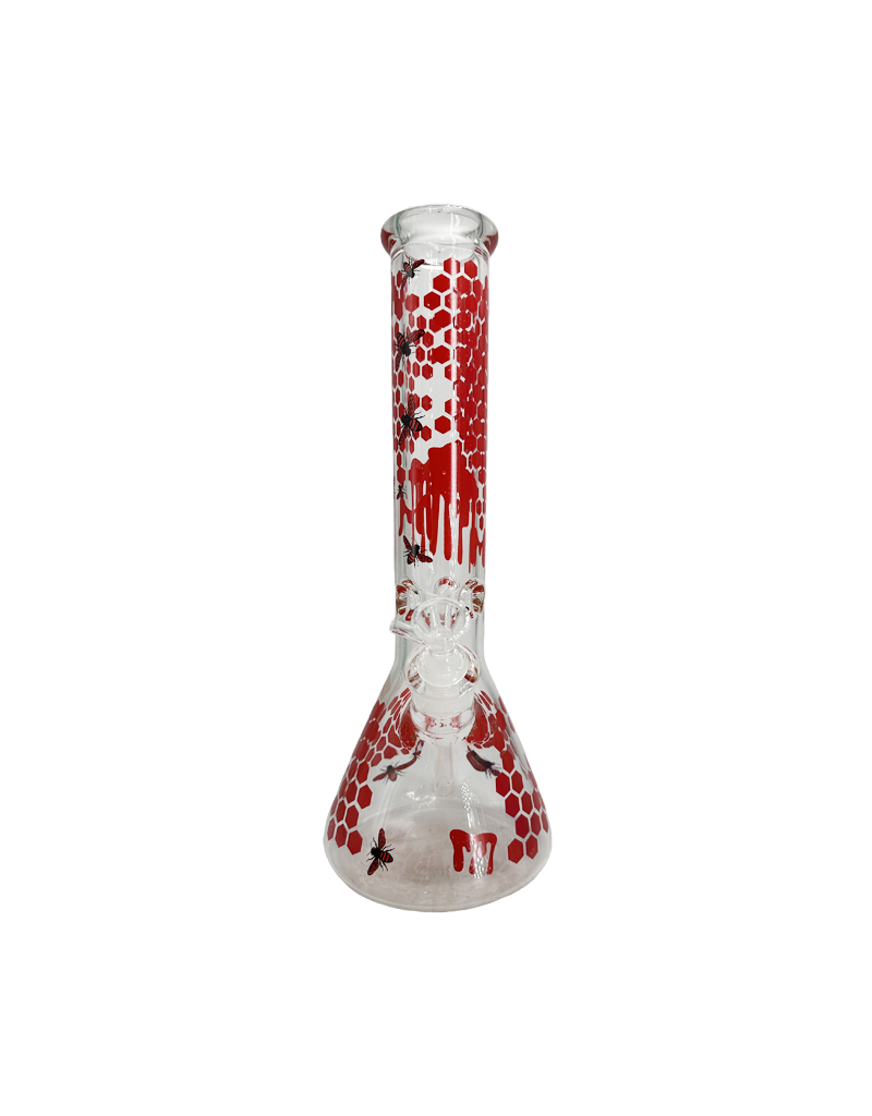 14" Honeycomb Graphic Beaker Water Pipe