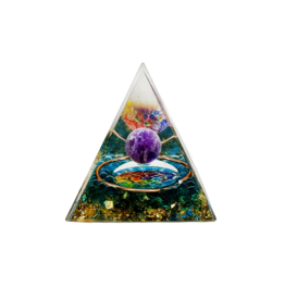 Purple Globe Orgonite Pyramid