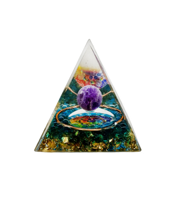 Fantasy Gifts Purple Globe Orgonite Pyramid